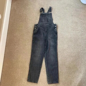 Cat & jack straight overall black grey denim overall in size large ( 10-12)